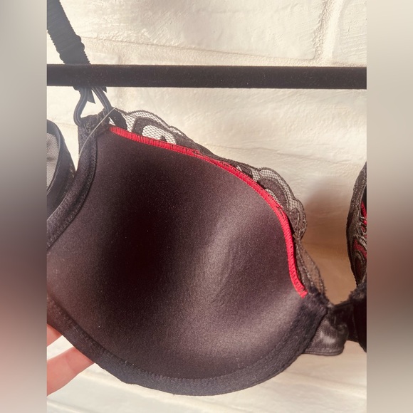 NWT Soma Limited Edition Lace Splendor Padded Push Up Bra 32 C Ruby Black #0421 - Picture 4 of 10